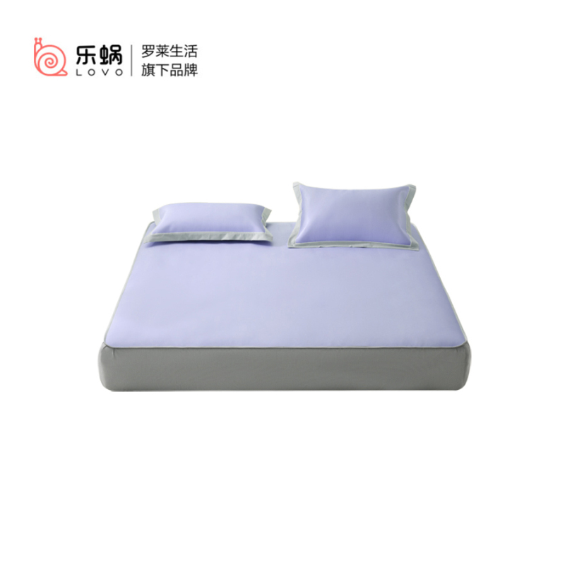 LOVO罗莱生活荣誉出品果果奶冻A类可折叠水洗软席三件套150*200cm 紫色 1.5米床